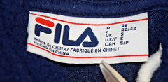 Vintage Fila Sweatshirt Fleece Hoodie Size S 90s Navy Blue FILA Logo Soft Fluffy