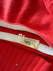❤️ Vtg Dalton Cashmere 3pc Skirt Set Cardigan Shell Luxe Minimalist Dress Red S