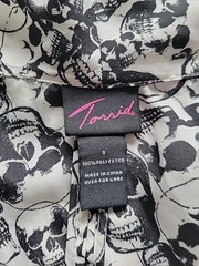 Vtg Torrid Skull Cardigan Size L XL 1 AOP Mall Goth Y2K Pink Label Halloween