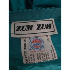 Vintage Zum Zum Teal Satin Sequin Mermaid Prom Dress Bow 80s 90s Size 10