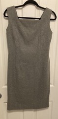 Vtg 50-60’s Gray Wool 2 Pc Dress 1/2 Sleeve Crop Jacket HandMade By Elizabeth Sm