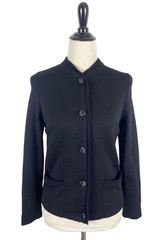 Vintage 60s Catalina Cardigan Womens S Black Classic Granny Knit Sweater