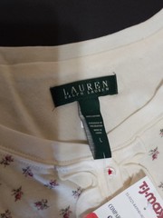 RALPH LAUREN GREEN TAG LESLIE KNITS NIGHT GOWN NWT LARGE COTTON VINTAGE