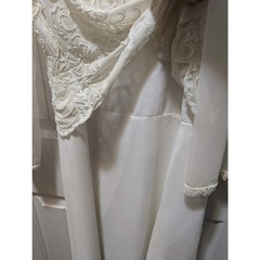 Vintage JKARA Beaded Ivory Lace Beaded Top & Layered Bottom Dress Women’s 10