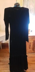 1930’s black velvet gown dress long sleeves