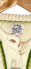 Vintage 1970s Embroidered Butterfly Floral Cardigan Boho Acrylic Cream Size Med