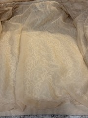 Vtg 1950s Dalton Ivory Cashmere Sweater Detachable Mink Collar Pearl Clasp PL