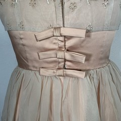 Vintage Union Made 1950’s /60’s Salmon Nylon Party Dress Styled By Joan Barrie