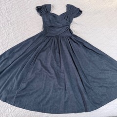 VTG Laura Ashley 100% Cotton Navy Blue Monochrome Blue Floral US 10