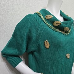 Vintage Victoria Harbour Beaded Green Size Large
