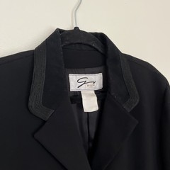 GENNY by Versace Made In Italy Luxury Wool Felt Collar Blazer Coat, Black-US 12