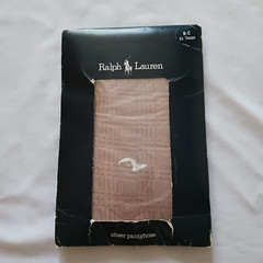 New Vintage Ralph Lauren Sheer Pantyhose Taupe Size B – C Textured