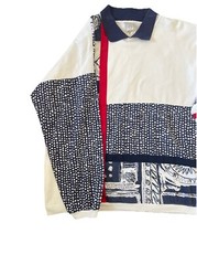 Vintage MARCIA Polo Long Sleeve Shirt Colorblock 90s Y2k Made in USA Size M