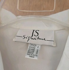Silk Like Sz 8 Avant Garde Crystal Button Cocktail Party Cuffed Blouse-Canada