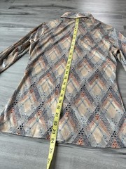 VTG Casual Corner Button Up Blouse Top Women’s Size S 1970s Silky Geometric