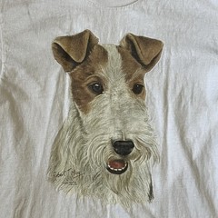 Vintage 90s Fox Terrier Dog Robert J. May T-Shirt Adult M Single Stitch Crewneck