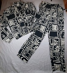 Vtg Tropics Women’s Size L Pants Suit Hawaiian Made In U.S.A. 100% Polyester Top