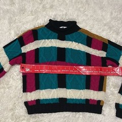 Vintage Ivy Wear Hand Knit 80’s Color Block Sweater, Size: Small, GUC!
