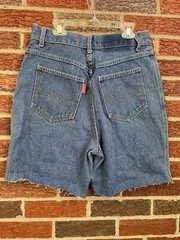 VTG 80s Glam Rock Jewels Pearl Stud Street Wear Denim Jean Shorts Cut Offs