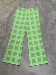 Vintage 70s Montgomery Ward Green Geometric Bell Bottom Leisure Suit Womens S 12