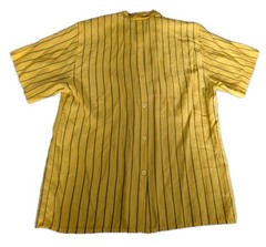 Vtg Mondi Women’s Shirt Pullover Button Back Loop Collar Striped W Germany 36