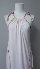 Vintage 70’s Pink Terrycloth Coverup Beach Dress Drawstring Stripe Tie Pockets S
