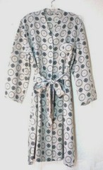 EMPORIO ARMANI Bathrobe Womens Euro 42 M Gray & Black Wool Dressing Gown