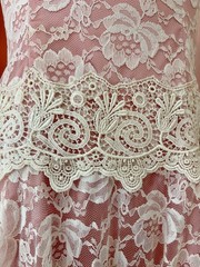 Vintage 70s 80s Pink Lace Romantic Formal prom coquette party Dress USA XS XXS