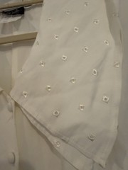 VTG Wild Rose White Bridal Day Dress Peter Pan Collar Padded Midi Buttons