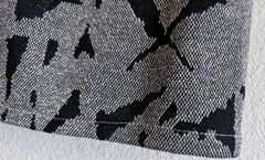 Vtg 80 SPARKLE METALLIC KNIT SKIRT Black Silver Abstract Glam Rock USA made S