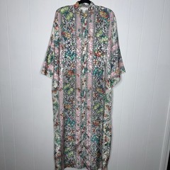 Vintage Ruth Norman Women’s Caftan House Dress Whimsical Butterfly Iridescent XL