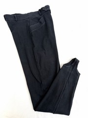 Vintage 80s Black Stirrup Pants Flat Front Pockets Trouser Stretch Cotton 8/10