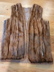 Vintage Mink Brown Vest Coat Pockets. Needs Repairs!