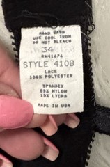 Empire Intimates Black Open Nipple Lace Sheer Nylon Underwire Bra 34A/B