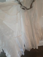Vintage Western Collection Styles White Wedding Style Dress Petite W/ Belt NOS