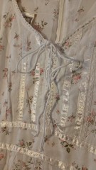 Gunne Sax Floral Woven Cotton Square Pearl Neck Long Sleeve Maxi Dress