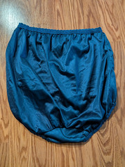 Vintage ASHLEY TAYLOR Navy Blue high rise granny panties nylon USA XL 8 brief