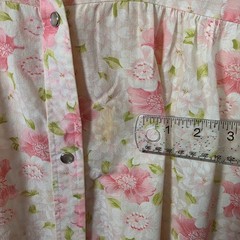 Vintage 70s Gilead Rose Pink Floral House Coat Dress Sz XL Snap Front Granny USA