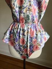 STUNNING VTG DEENA Floral Silky Satin 2pc Camisole Tank & Shorts Lingerie Set M