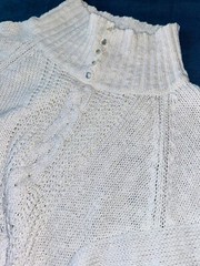 Vintage 80’s Linen Cotton Ramie Sweater SML Sport Button Collar 3/4 Sleeve S/M