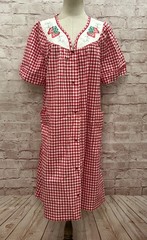 Vintage Simply Basic Duster House Coat Robe Womens Small Strawberries NEW
