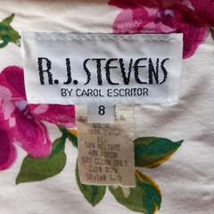 Vtg RJ Stevens Dress Floral Midi 80s Grannycore Cottagecore Garden Party Size 8