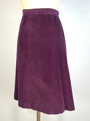 Vintage 1970’s-1980’s deep purple cotton corduroy skirt from ALEXANDER’S size 16