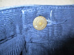Vintage 70s Levis Womens Size 18 (32×33) Corduroy Navy Blue Flat Front