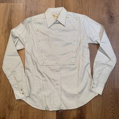 Vintage Ely Pearl Snap Bib Shirt Western Cowgirl Rockabilly Rodeo NOS Womens 12