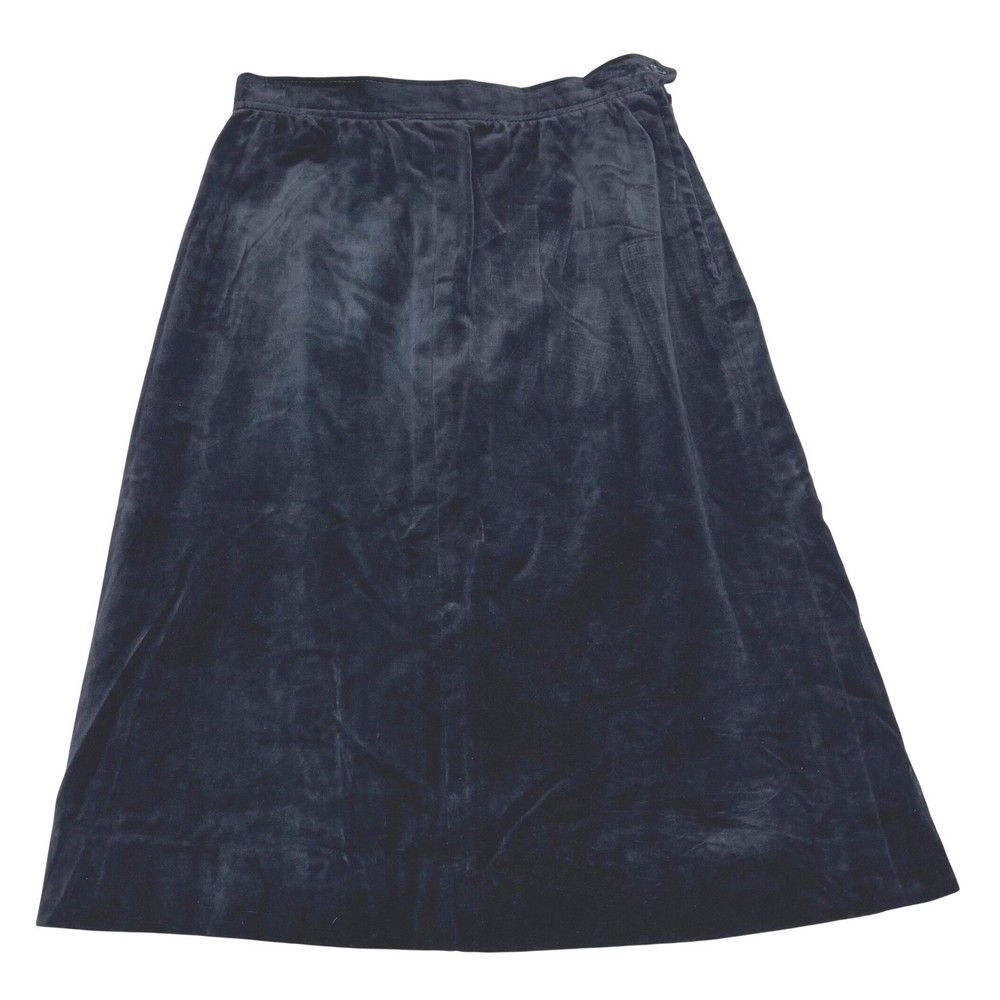 Roth Le Cover Sport Vintage Black Velvet A-Line Midi Skirt Sz 10 Made in Poland