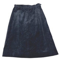 Roth Le Cover Sport Vintage Black Velvet A-Line Midi Skirt Sz 10 Made in Poland