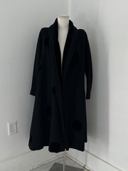 Vintage 50s Lilli Ann Wool Mohair Velvet Polka Dot swing Coat