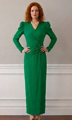 Carolina Herrera Green Silk Maxi Fits Size 6-8 Rare Vintage Formal