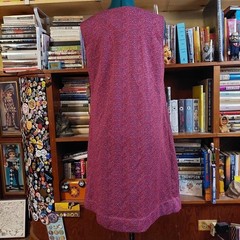 Vintage red, blue, and white zip house dress